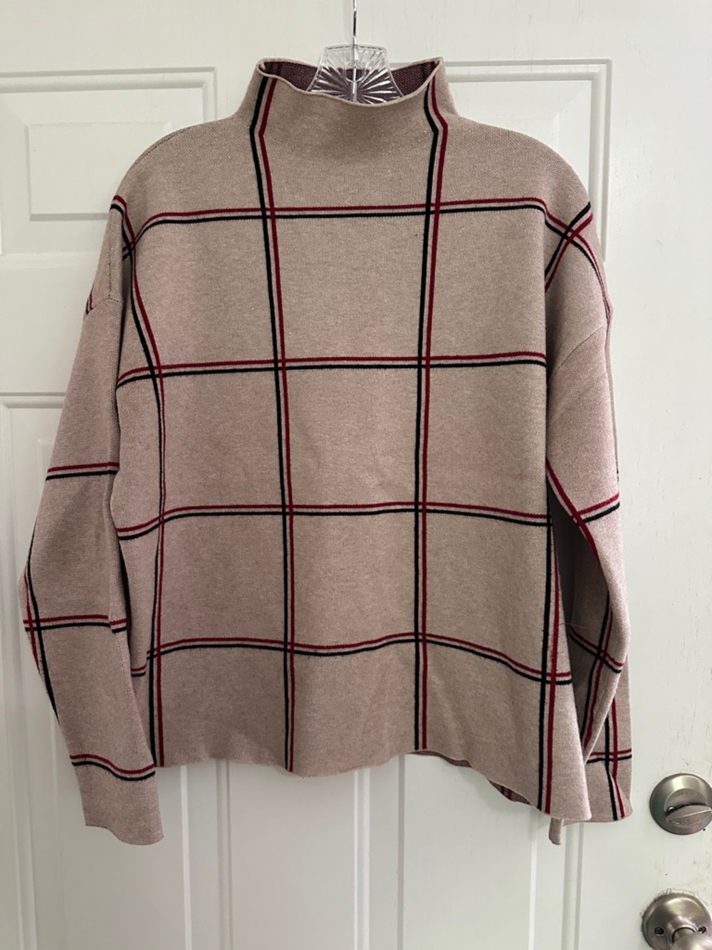 Tahari Plaid Turtleneck Sweater